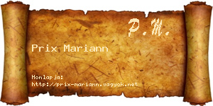 Prix Mariann névjegykártya